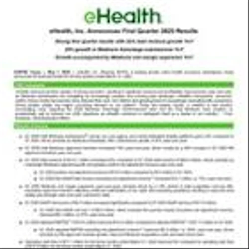 eHealth, Inc. Announces First Quarter 2025 Results