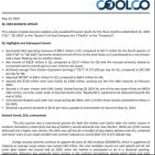 Cool Company Ltd. Q1 2024 Business Update