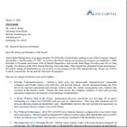 Altai Capital Management Issues Letter to OraSure Board Outlining Five-Pillar Case for Change in Response to Significant and Continued Underperformance