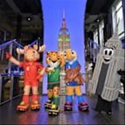 FIFA World Cup 2026™ Mascots and Representatives from the New York New Jersey Host Committee, U.S. Soccer Federation, Mexico Football Federation and Canada Soccer Light the Empire State Building to Celebrate 100 Days to Go Until the FIFA World ...