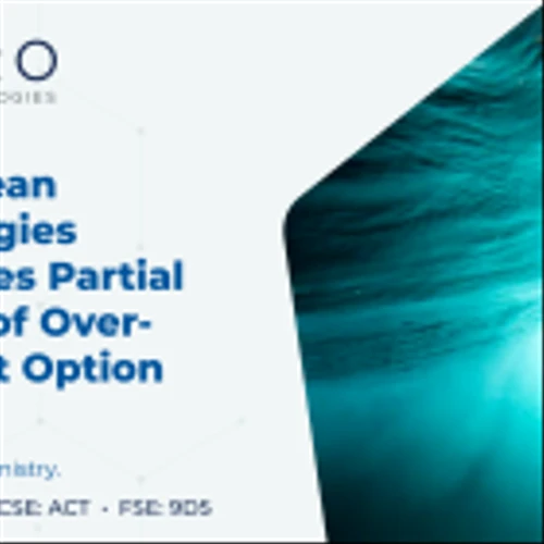 Aduro Clean Technologies Announces Partial Exercise of Over-Allotment Option