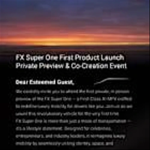 Faraday X to Host Private Preview & Co-Creation Event for FX Super One Product Launch on June 29, Commencing FX’s Product Execution and Launch Season