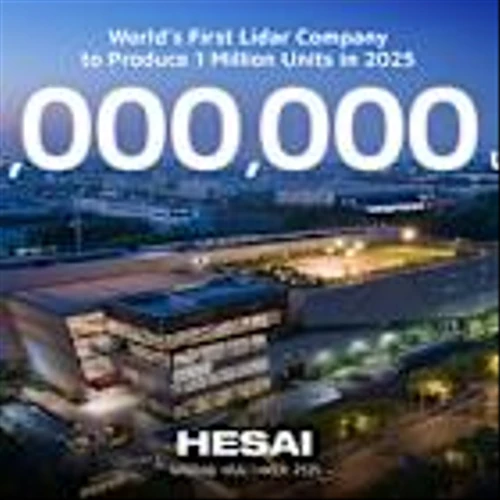 Hesai Becomes the World's First Lidar Company to Produce 1 Million Units in 2025