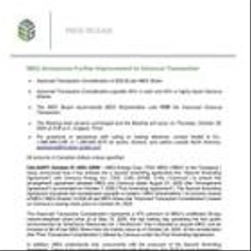 MEG Announces Further Improvement to Cenovus Transaction