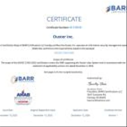 Ouster Achieves ISO 27001 InfoSec Certification