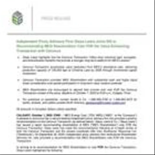 Independent Proxy Advisory Firm Glass Lewis Joins ISS in Recommending MEG Shareholders Vote FOR the Value-Enhancing Transaction with Cenovus