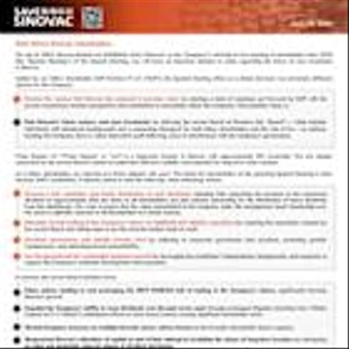 Prime Success Sends Letter to Sinovac Biotech Shareholders