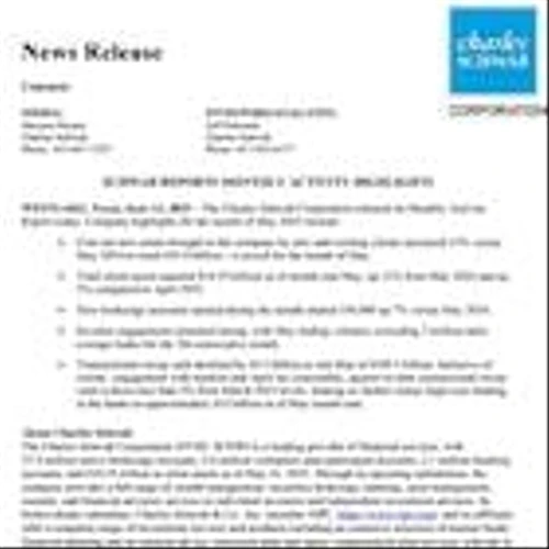 Schwab Reports Monthly Activity Highlights