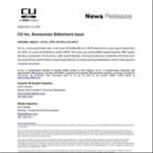 CU Inc. Announces Debenture Issue