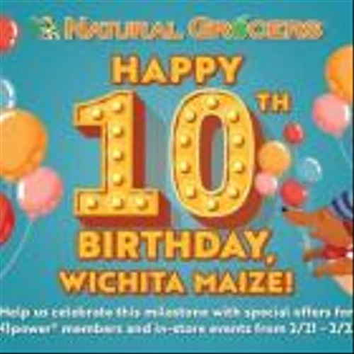 Natural Grocers® Invites Wichita Maize Customers to Celebrate Store's 10th Anniversary Feb. 21-23, 2025