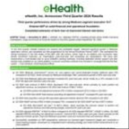 eHealth, Inc. Announces Third Quarter 2024 Results