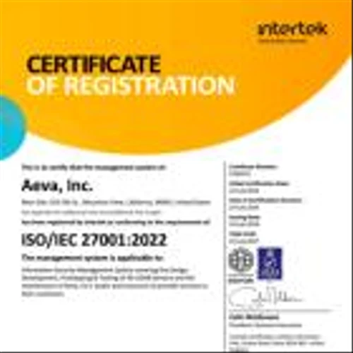 Aeva Achieves ISO 27001 Information Security Management Certification