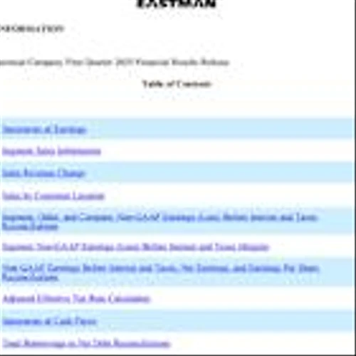 Eastman Announces First-Quarter 2025 Financial Results