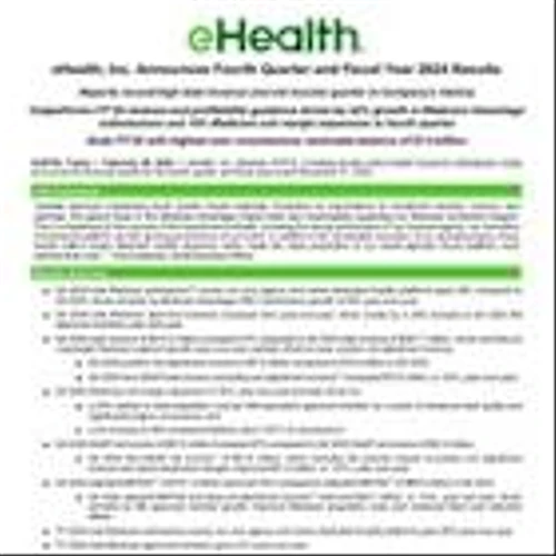 eHealth, Inc. Announces Fourth Quarter and Fiscal Year 2024 Results