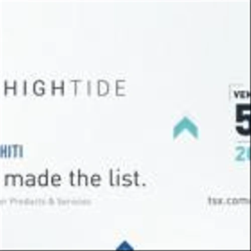 High Tide Recognized as a Top 50 Company by the TSX Venture Exchange for the Second Consecutive Year