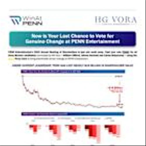 HG Vora: Now is Your Last Chance to Vote for Genuine, Shareholder-Driven Change at PENN Entertainment