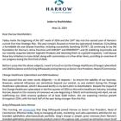 Harrow Announces First Quarter 2024 Financial Results